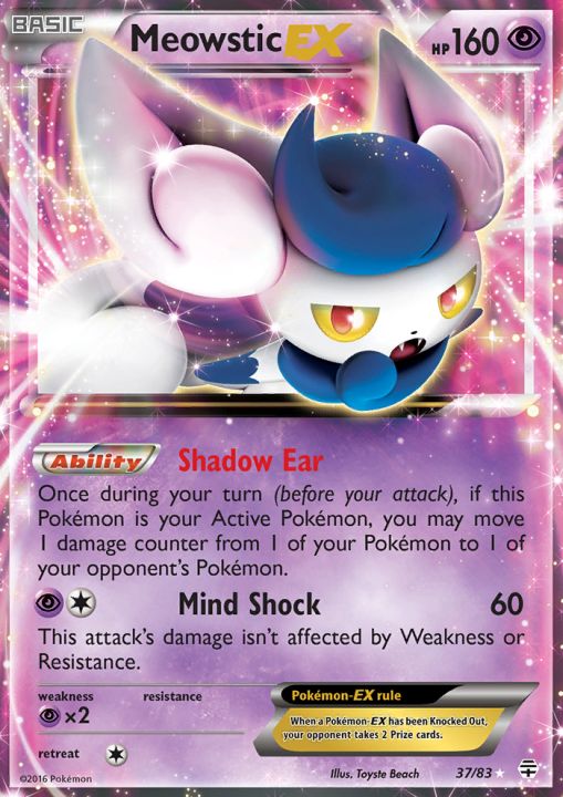 Meowstic-EX - 37/83 - Holo Rare ex | Generations