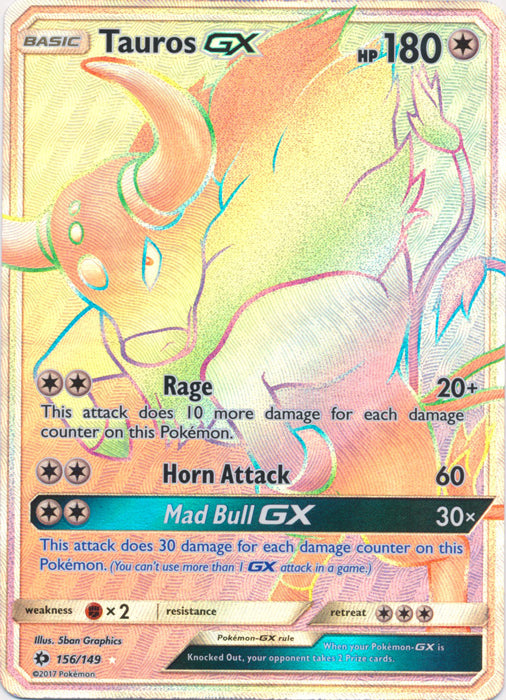 Tauros GX - 156/149 - Secret Rare | SM -  Base Set