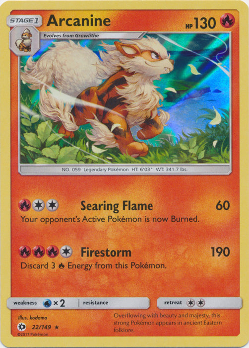 Arcanine - 22/149 - Holo Rare | SM -  Base Set