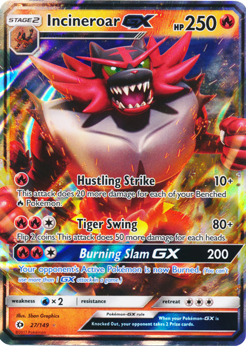 Incineroar GX - 27/149 - Ultra Rare | SM -  Base Set