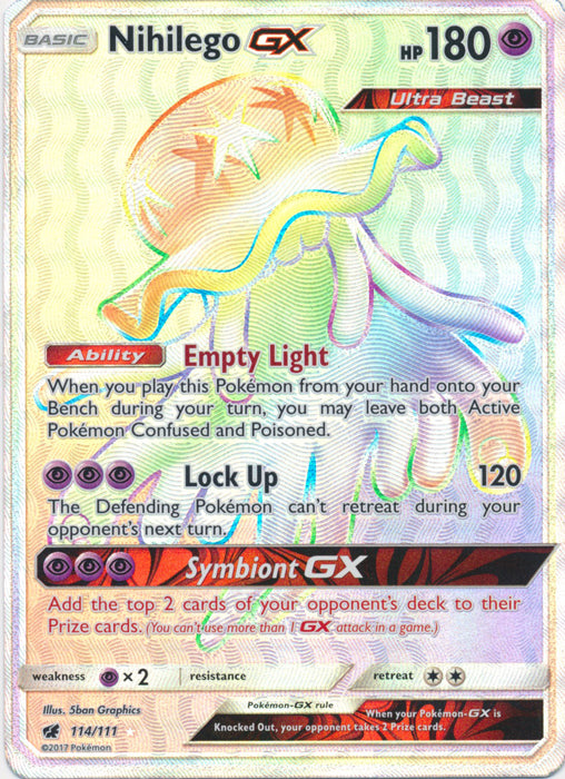 Nihilego GX - 114/111 - Secret Rare | SM -  Crimson Invasion