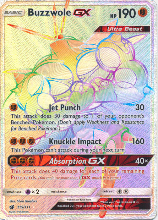 Buzzwole GX - 115/111 - Secret Rare | SM -  Crimson Invasion