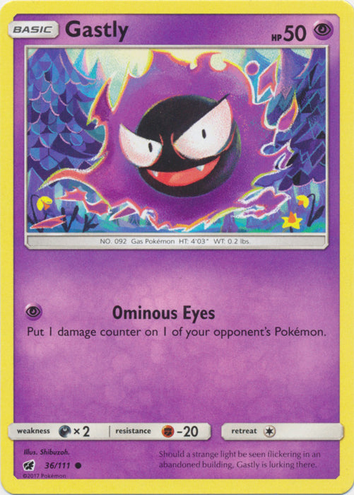 Gastly - 36/111 - Common | SM -  Crimson Invasion