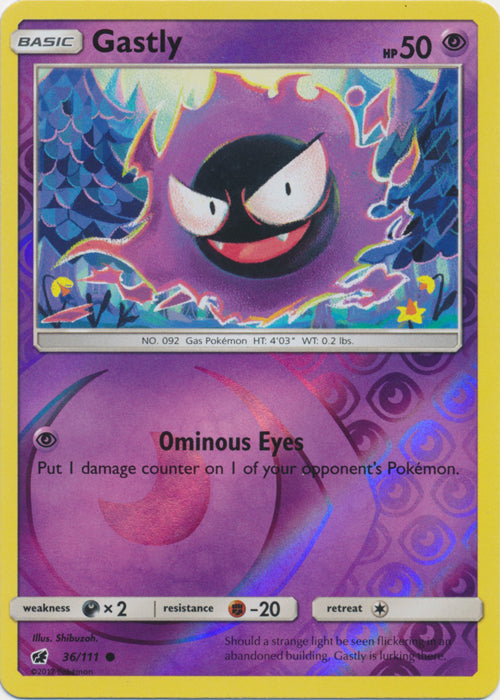 Gastly - 36/111 - Common - Reverse Holo | SM -  Crimson Invasion