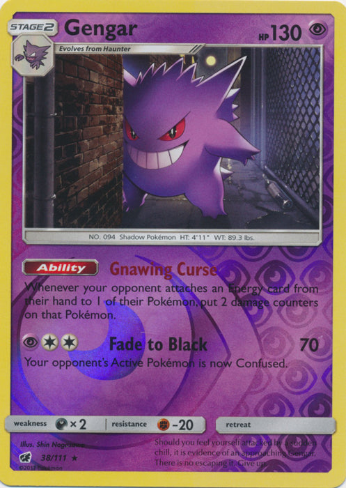 Gengar - 38/111 - Holo Rare - Reverse Holo | SM -  Crimson Invasion