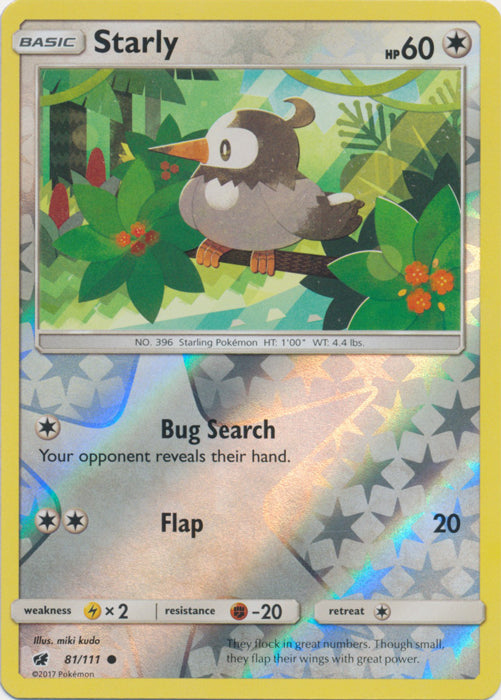 Starly - 81/111 - Common - Reverse Holo | SM -  Crimson Invasion