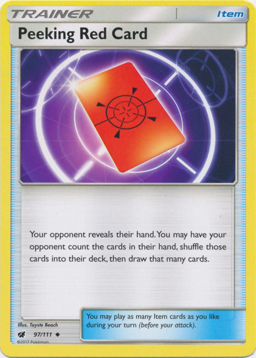 Peeking Red Card - 97/111 - Uncommon | SM -  Crimson Invasion