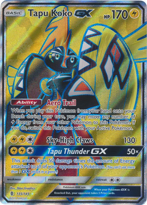 Tapu Koko GX - 135/145 - Full Art Ultra Rare | SM -  Guardians Rising