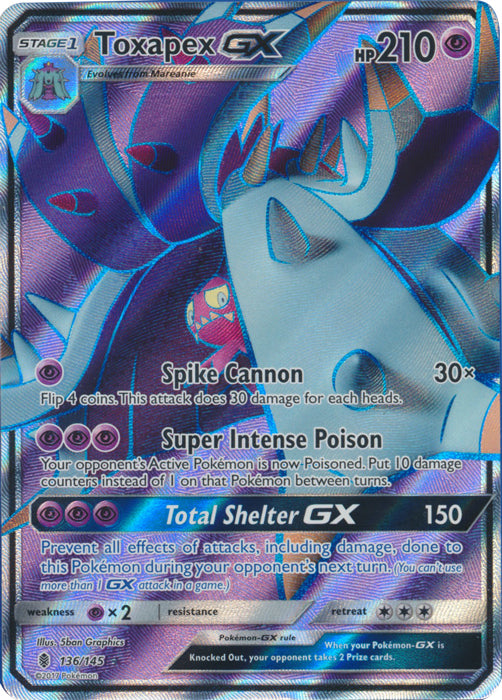 Toxapex GX - 136/145 - Full Art Ultra Rare | SM -  Guardians Rising