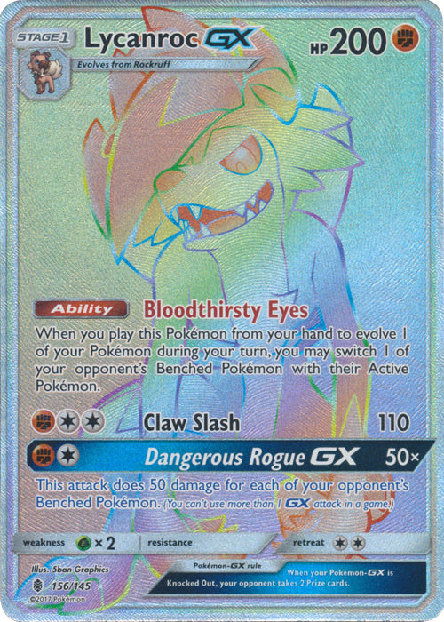 Lycanroc GX - 156/145 - Secret Rare | SM -  Guardians Rising