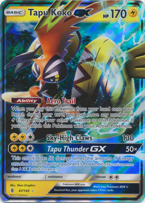 Tapu Koko GX - 47/145 - Ultra Rare | SM -  Guardians Rising