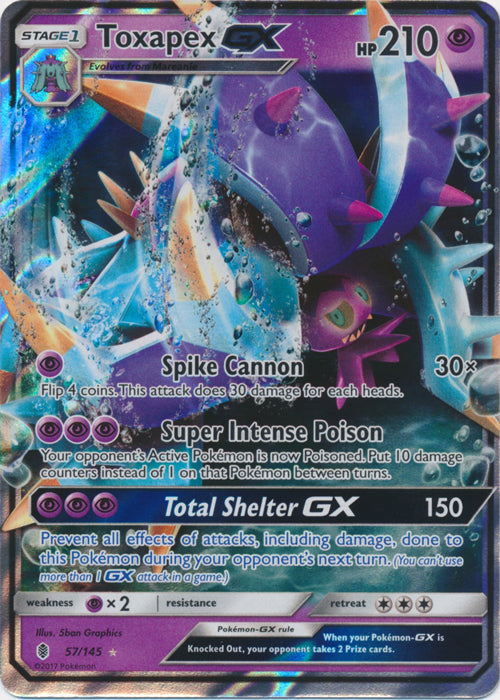 Toxapex GX - 57/145 - Ultra Rare | SM -  Guardians Rising