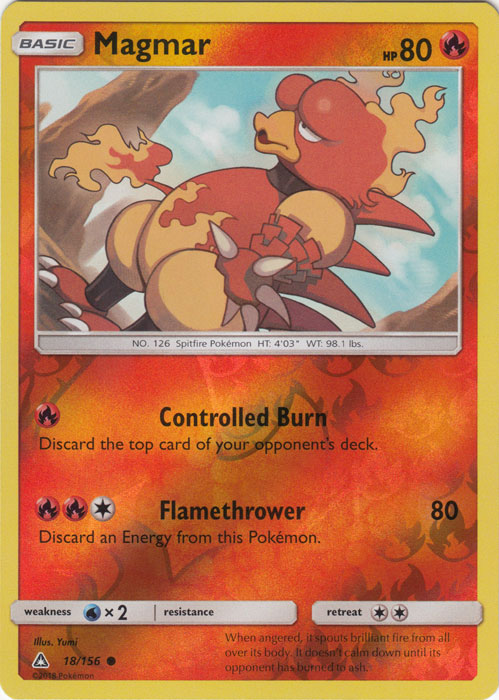 Magmar - 18/156 - Common - Reverse Holo | Sun and Moon Ultra Prism