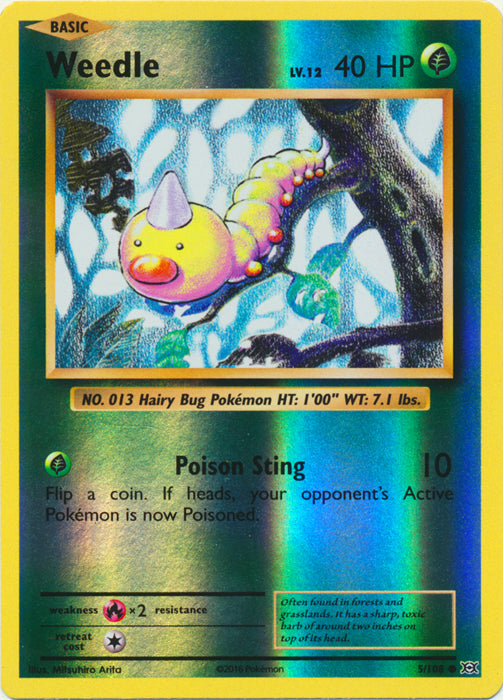 Weedle - 5/108 - Common - Reverse Holo | XY - Evolutions