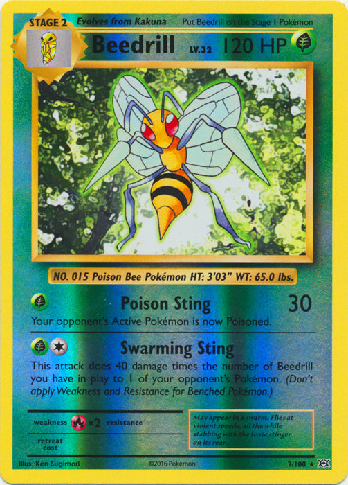 Beedrill - 7/108 - Rare - Reverse Holo | XY - Evolutions