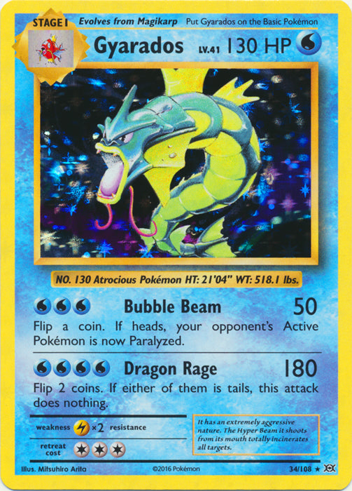 Gyarados - 34/108 - Holo Rare | XY - Evolutions