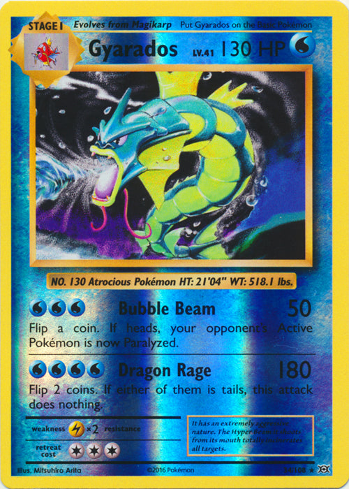 Gyarados - 34/108 - Holo Rare - Reverse Holo | XY - Evolutions