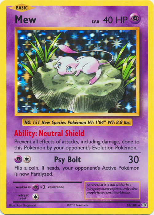 Mew - 53/108 - Holo Rare | XY - Evolutions
