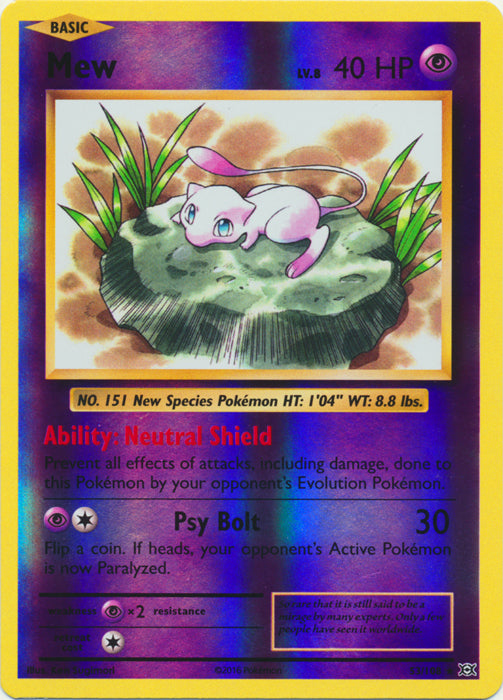 Mew - 53/108 - Holo Rare - Reverse Holo | XY - Evolutions