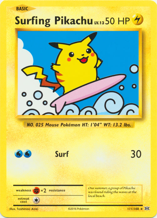 Surfing Pikachu - 111/108 - Secret Rare | XY - Evolutions