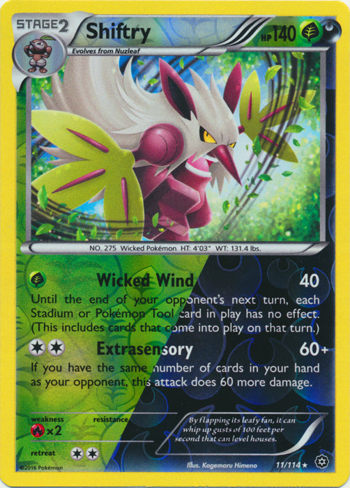 Shiftry - 11/114 - Holo Rare - Reverse Holo | XY - Steam Siege