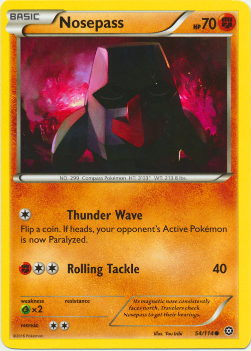 Nosepass - 54/114 - Common | XY - Steam Siege