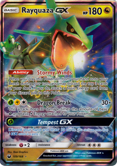 Rayquaza GX - 109/168 - Ultra Rare | SM -  Celestial Storm