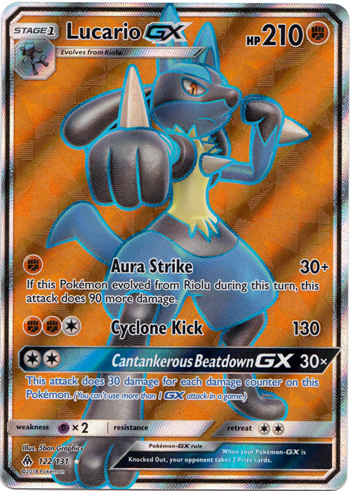 Lucario GX - 122/131 - Full Art Ultra Rare | SM -  Forbidden Light