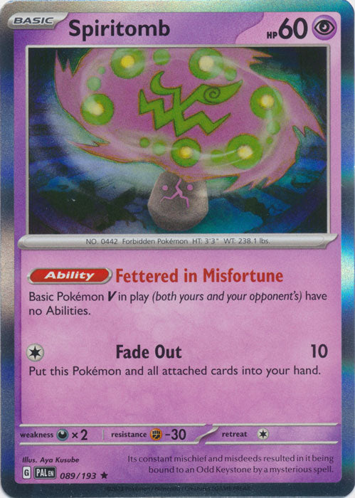 Spiritomb - 089/193 - Holo Rare | SV - Paldea Evolved
