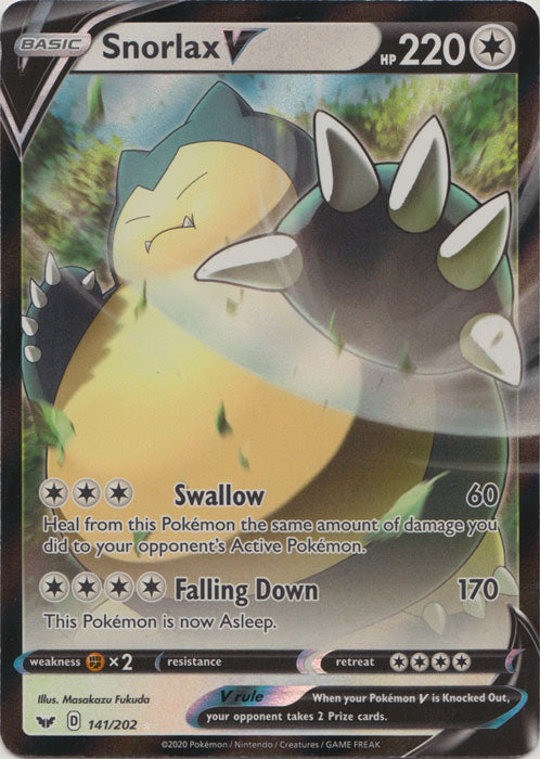 Snorlax V - 141/202 - Ultra Rare | SWSH - Base Set