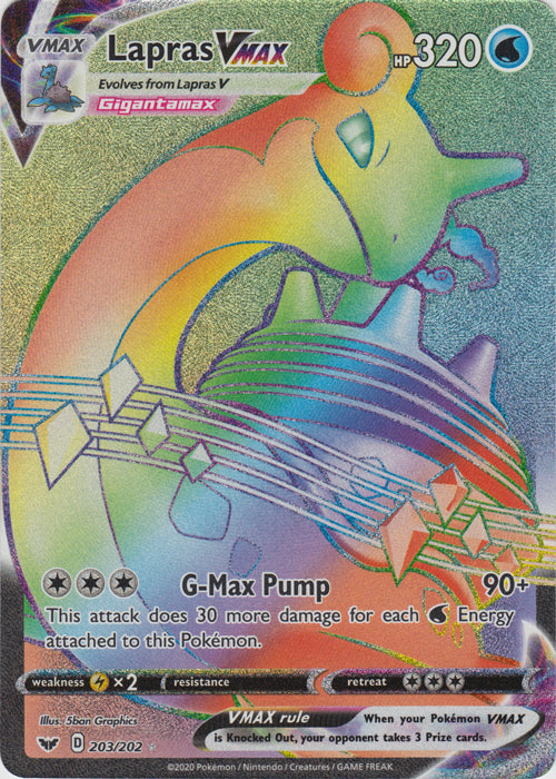 Lapras VMAX - 203/202 - Secret Rare | SWSH - Base Set