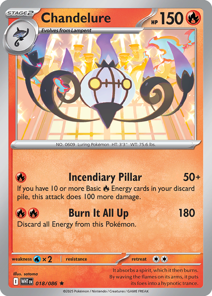 Chandelure - 018/086 - Rare - Reverse | SV - White Flare