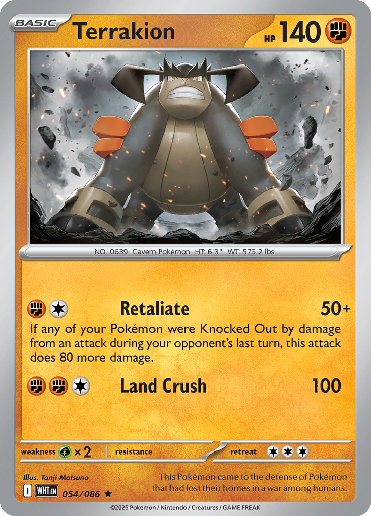 Terrakion - 054/086 - Rare - Reverse | SV - White Flare
