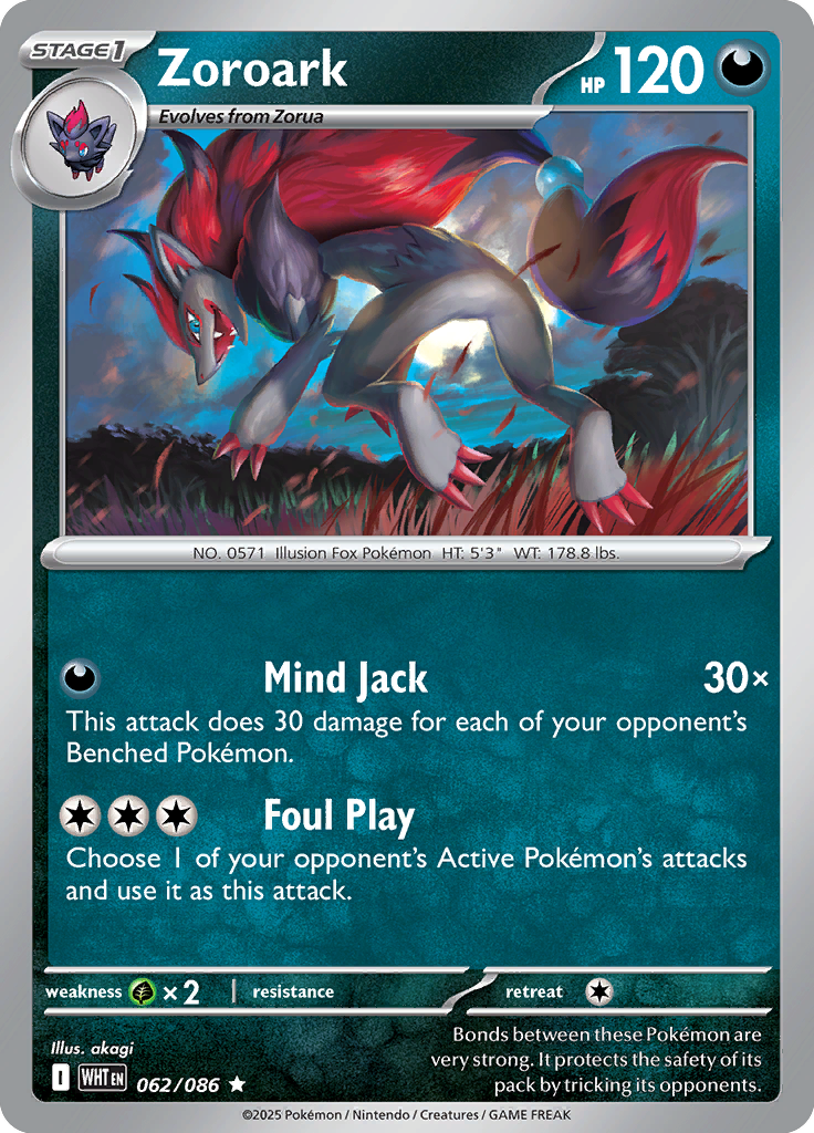 Zoroark - 062/086 - Rare - Reverse | SV - White Flare