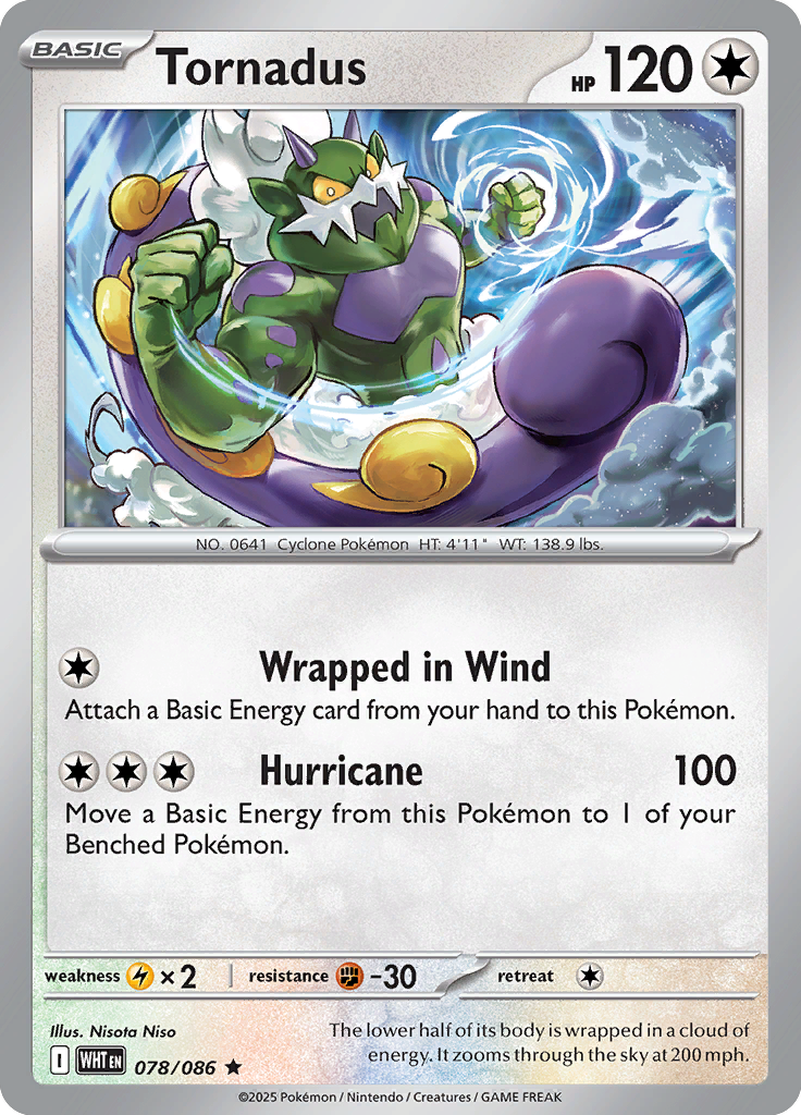 Tornadus - 078/086 - Rare - Reverse | SV - White Flare