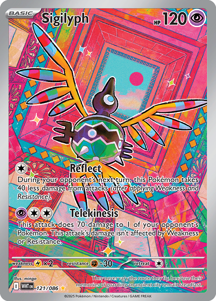 Sigilyph - 121/086 - Illustration | SV - White Flare