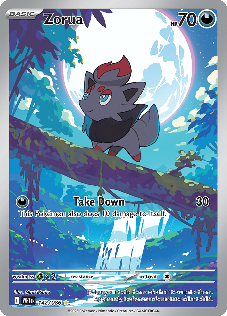Zorua - 142/086 - Illustration Rare | SV - White Flare