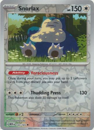 Snorlax - 143/165 - Uncommon - Reverse Holo | SV - 151
