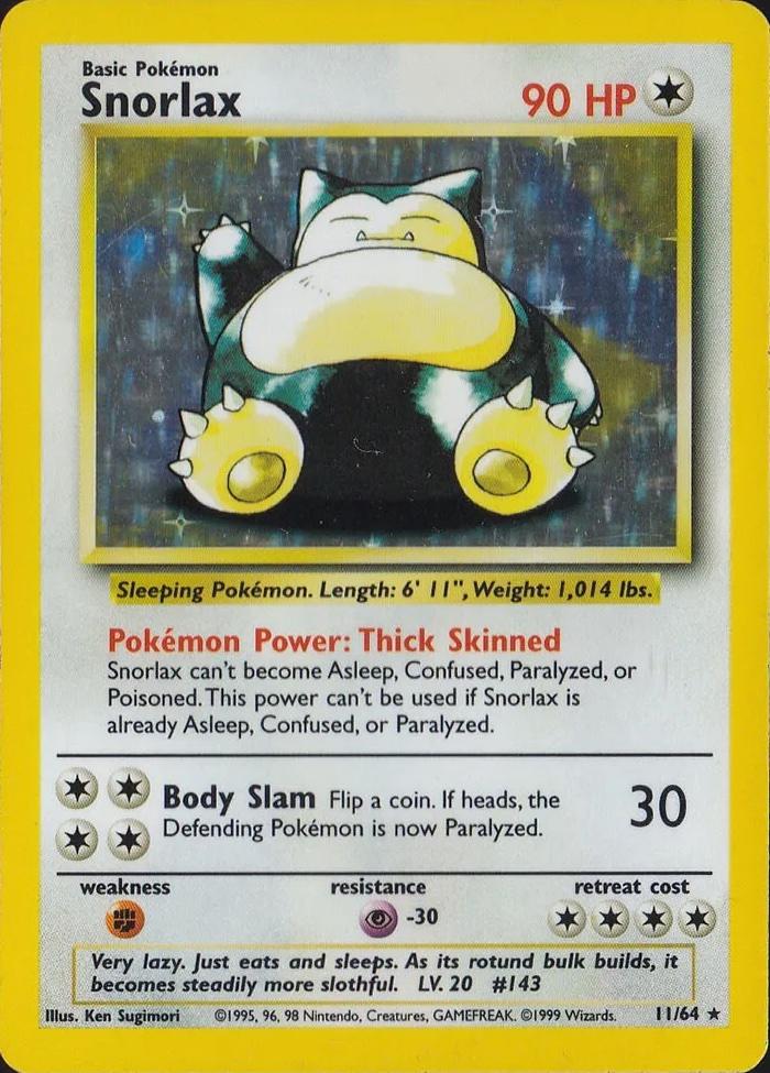 Snorlax - 11/64 - Holo Rare - Missing Set Symbol | Jungle