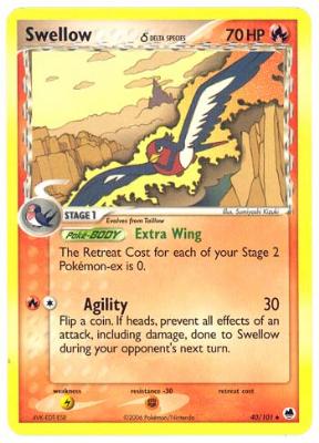 Swellow (Delta Species) - 40/101 - Uncommon | EX Dragon Frontiers