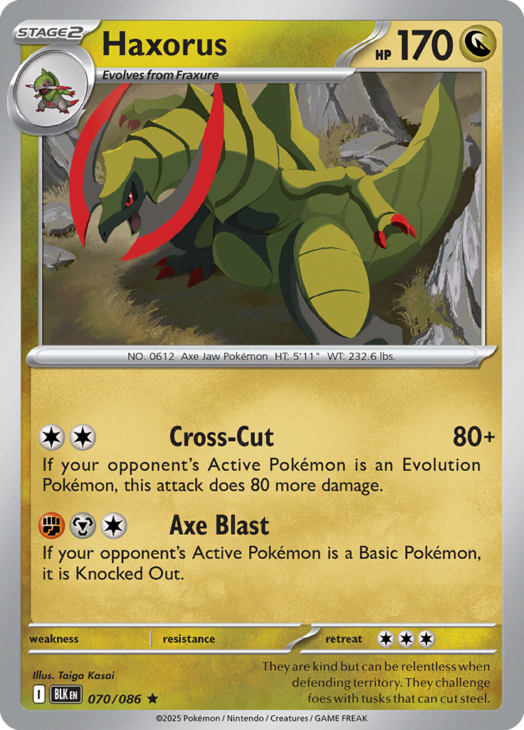 Haxorus - 070/086 - Rare - Reverse | SV - Black Bolt